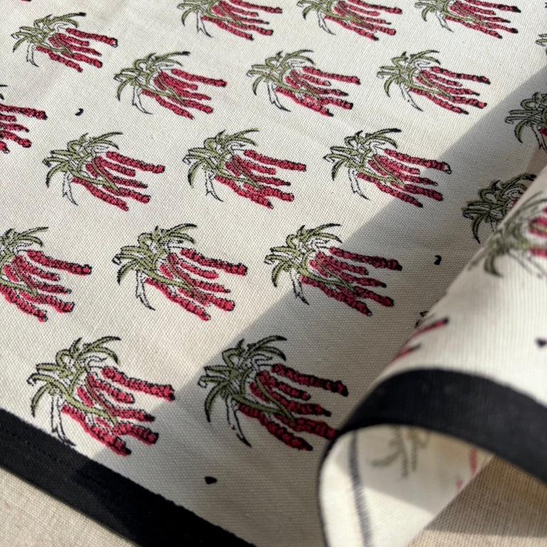 Blockprinted Table Runner | "Kapou" Floral Design