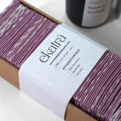Sustainable Affirmation Box | Blockprinted cloth backing