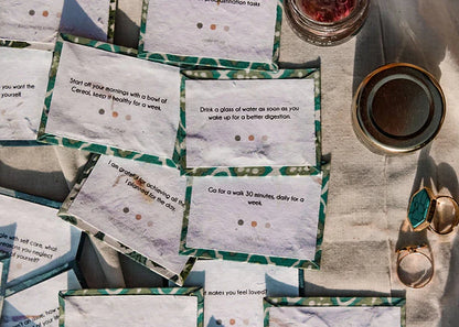 Sustainable Affirmation Box | Blockprinted cloth backing