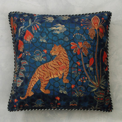 Isfahan Tiger Cushion Cover | Blue